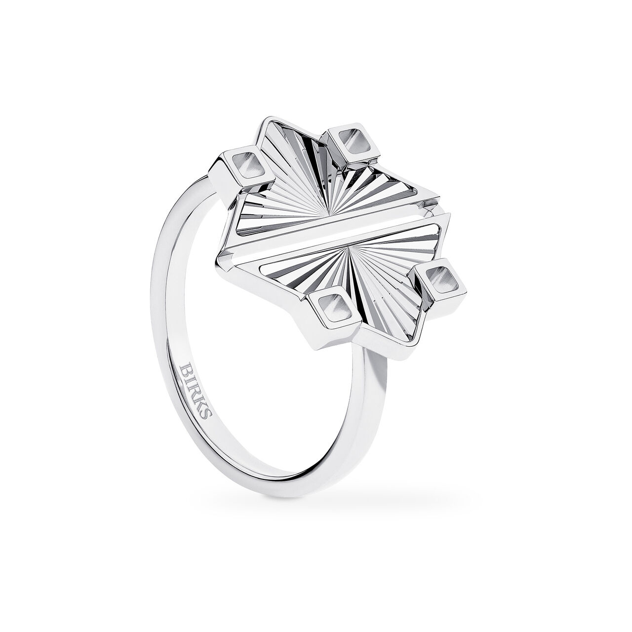 Birks Muse Guilloch&eacute; Sterling Silver Ring image number 2